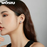 Wostu Sterling Silver Unicorn Pony Stud Earrings