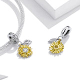 Wostu 925 Heart Lock Envelope Bead Zirconia Charms for Bracelet DIY