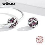Wostu 925 Silver Love Bead Birthstone Charm for Bracelet Bangle Women