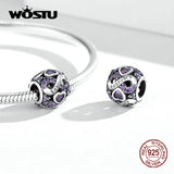 Wostu 925 Silver Love Bead Birthstone Charm for Bracelet Bangle Women