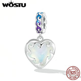 Wostu 925 Silver Ocean Pearl Crystal Charms for Women