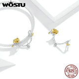 Wostu 925 Sterling Silver Rose Vines Platinum Charm