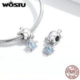 Wostu 925 Sterling Silver Sea Turtles Charm Bracelet BSC332