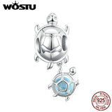 Wostu 925 Sterling Silver Sea Turtles Charm Bracelet BSC332