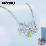Wostu 925 Silver Wheat Ear Bowkont Bead Bow Bracelet Pendant