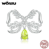 Wostu 925 Silver Wheat Ear Bowkont Bead Bow Bracelet Pendant
