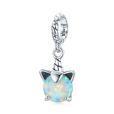Wostu 925 Silver Unicorn Charm Rainbow Heart Bead for Pandora Bracelet