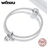 Wostu 925 Silver Sister Loving Charm Pendant for DIY Jewelry FNC414