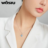 Wostu Turtle Choker 925 Silver Neckalce Girl Collier Jewelry Gift