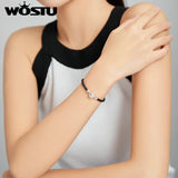 Wostu 925 Silver Bangle Cross Bracelet