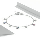 Wostu 925 Silver Star Bracelet Platinum Chain Adjustable Women's Jewelry