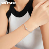 Wostu 925 Silver Beads Bangles & Bracelets For Women