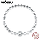 Wostu 925 Silver Beads Bangles & Bracelets For Women