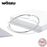 Wostu 925 Sterling Silver Snake Opening Bracelet For Women