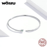 Wostu 925 Sterling Silver Snake Opening Bracelet For Women