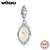 Wostu 925 Silver Magic Mirror Charm Bead for Bracelets FIC1815