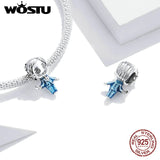 Wostu Bride & Groom 925 Sterling Silver Wedding Charms for Bracelet DIY