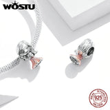 Wostu Bride & Groom 925 Sterling Silver Wedding Charms for Bracelet DIY