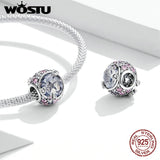 Wostu Bride & Groom 925 Sterling Silver Wedding Charms for Bracelet DIY