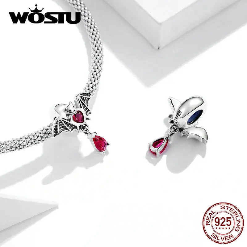 925 Sterling Silver Bat Beads Women Bracelet Charm