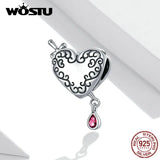 Wostu Cupid's Arrow Heart Charms 925 Silver Bracelet Jewelry