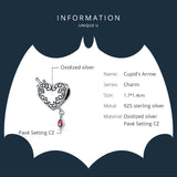Wostu Cupid's Arrow Heart Charms 925 Silver Bracelet Jewelry