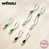 Wostu Water Drop CZ Zircon Wedding Earrings