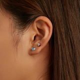 Wostu Silver 925 Sterling Earrings Love Zircon Fine Jewelry