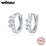 Wostu 925 Silver Iceland's Love Stud Earrings For Women
