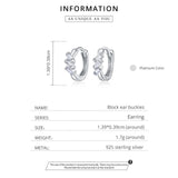 Wostu 925 Silver Iceland's Love Stud Earrings For Women