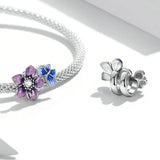 Wostu 925 Silver Butterfly Flower Ear Studs