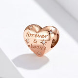 Wostu 925 Sterling Silver Rose Flower Ladybug Bead Charms