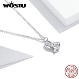 Wostu Infinity Love Necklace Silver Heart Necklace for Women