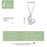 Wostu Infinity Love Necklace 925 Silver Heart Shape Necklace for Women