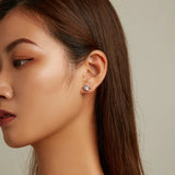 Wostu Mini Crab Stud Earrings 925 Silver Ear Buckles Clip Earring