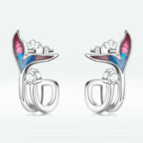 Wostu Mini Crab Stud Earrings 925 Silver Ear Buckles Clip Earring