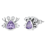 Wostu Mini Crab Stud Earrings 925 Silver Ear Buckles Clip Earring