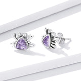 Wostu Mini Crab Stud Earrings 925 Silver Ear Buckles Clip Earring