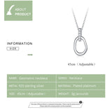 Wostu 925 Sterling Silver Geometric Pendant Necklace Luxury Jewelry Gift