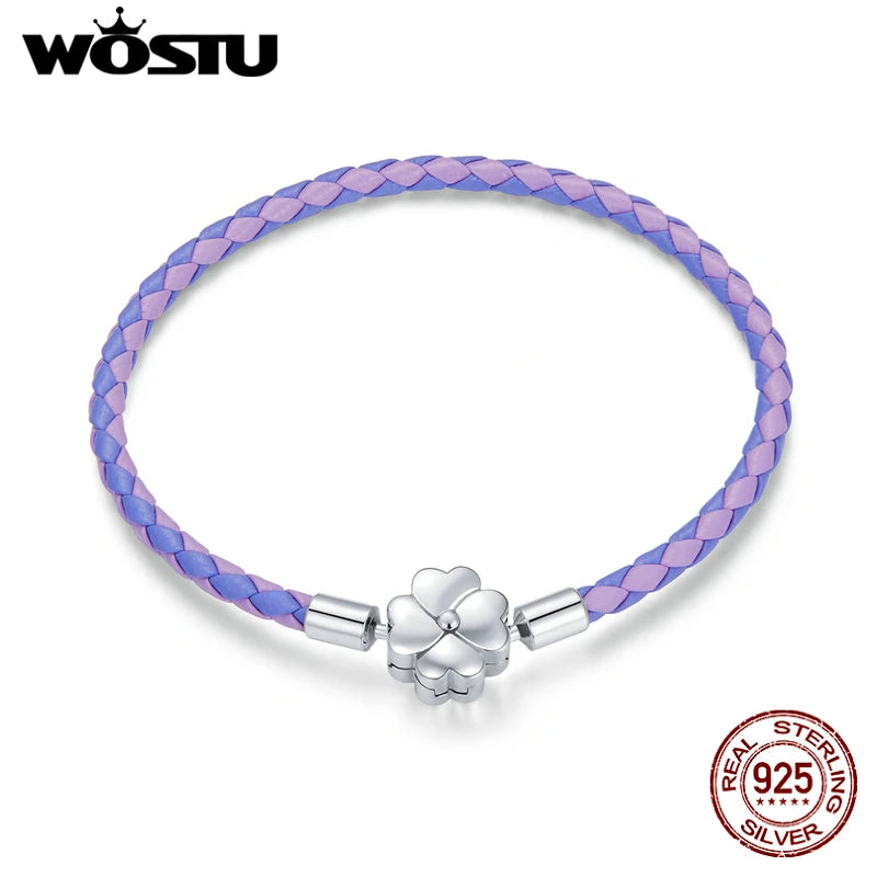 Wostu 925 Sterling Silver Bangle Lucky Bracelet For Women