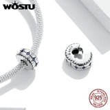 Wostu 925 Sterling Silver Star Beads for Charms Bracelets DIY Jewelry
