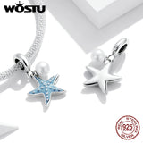Wostu Colorful Fish 925 Sterling Silver CZ Charms
