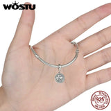 Wostu Sterling Silver Lucky Clovers Pendant for Charms Bracelet
