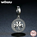 Wostu Sterling Silver Lucky Clovers Pendant for Charms Bracelet