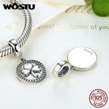 Wostu Sterling Silver Lucky Clovers Pendant for Charms Bracelet