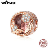 Wostu 925 Silver Bee & Flowers Charms for Bracelet Necklace