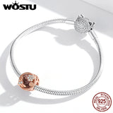 Wostu 925 Silver Bee & Flowers Charms for Bracelet Necklace