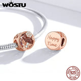 Wostu 925 Silver Bee & Flowers Charms for Bracelet Necklace