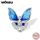 Wostu 925 Silver Butterfly Zircon Beads for Bracelet FNC405