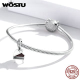 Wostu 925 Sterling Silver Piano Pendant Musical Instrument Beads